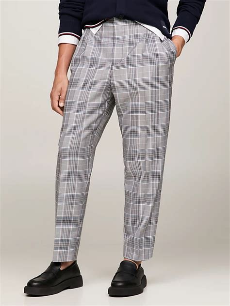 Slate Gray Prince Of Wales Check Pants 